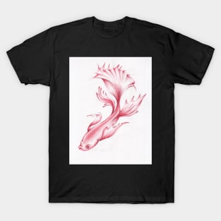 Coral Queen - Betta Fighting Fish Drawing T-Shirt